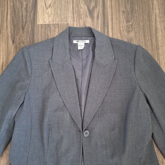💙 Nygard Gray Lined Blazer Size 14 Preppy Office Formal Work Fall - Picture 3 of 9
